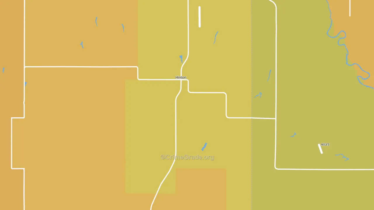 Hinton, OK Map of Assault Rates