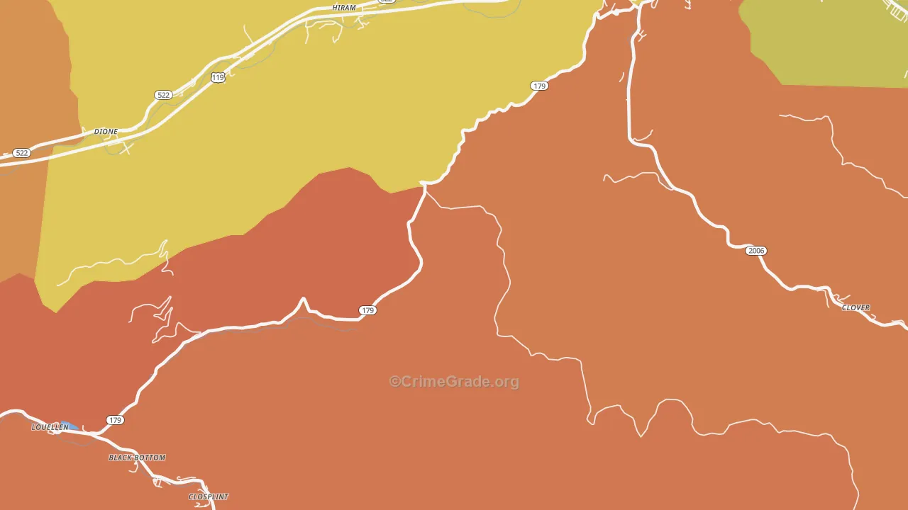 Hiram, KY Map of Assault Rates