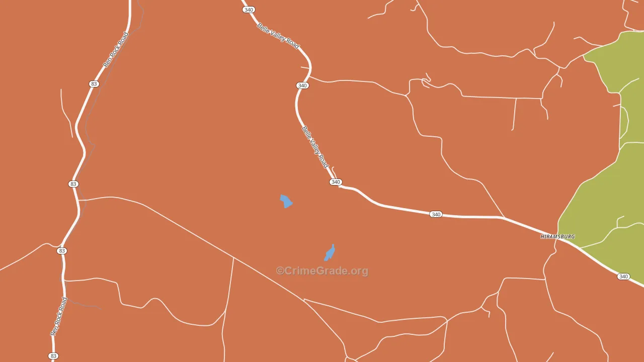 Hiramsburg, OH Map of Assault Rates
