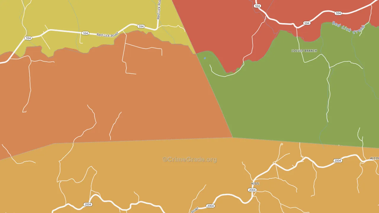 Hisel, KY Map of Assault Rates