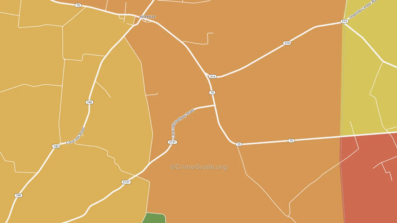 Hiseville, KY Map of Assault Rates