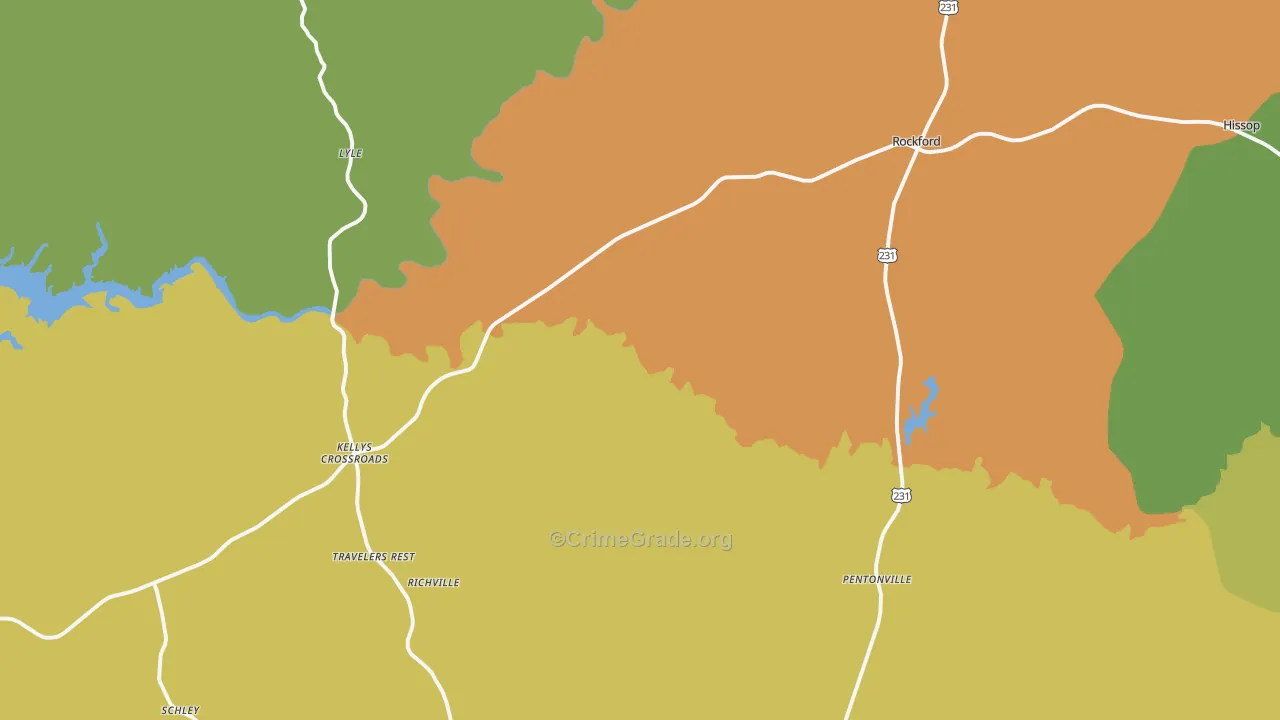 Hissop, AL Map of Assault Rates