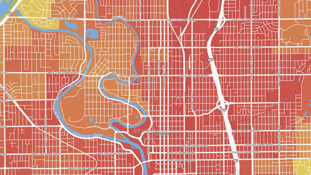 Historic Midtown, Wichita, KS Map of Assault Rates