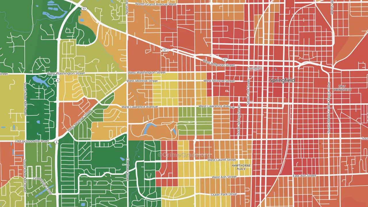 Historic West-Side, Springfield, IL Map of Assault Rates