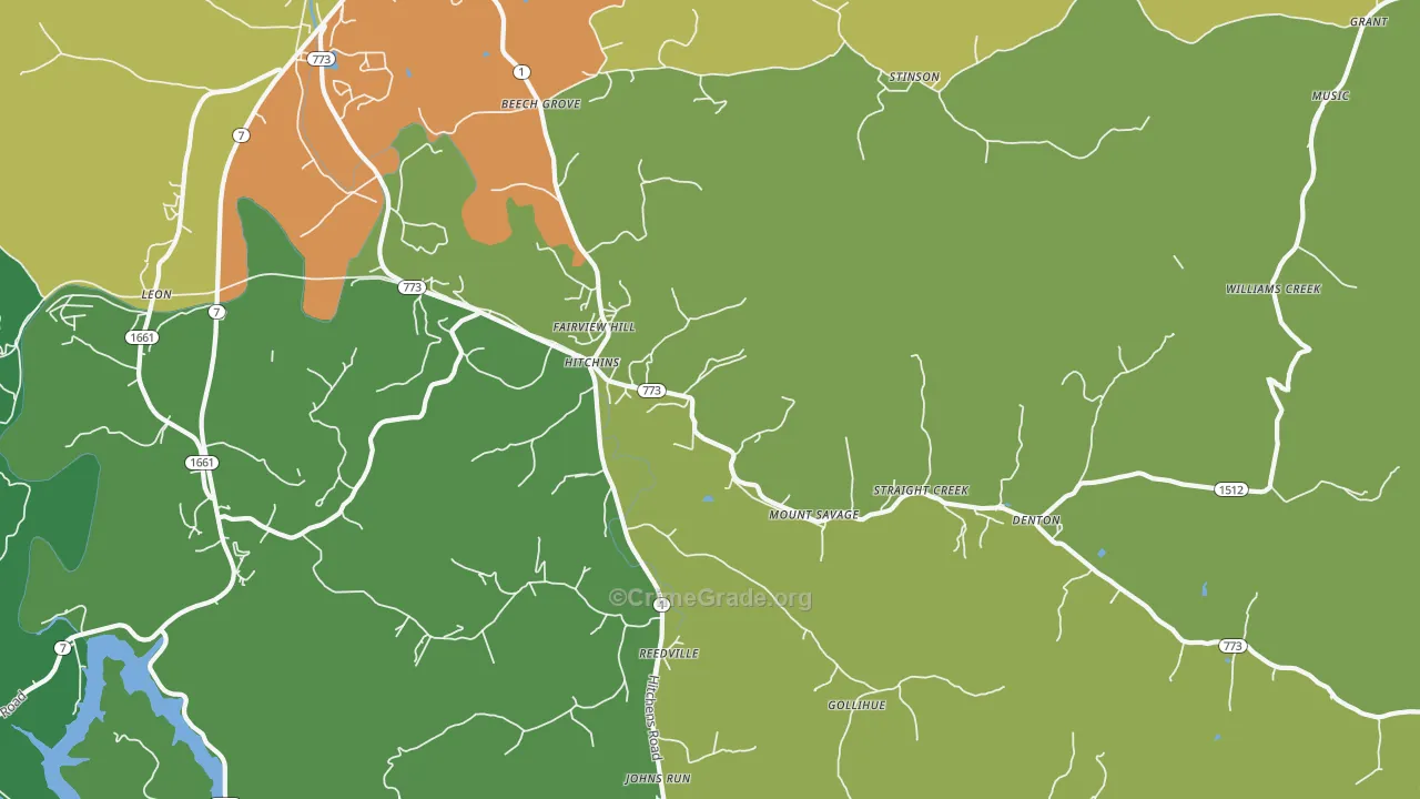 Hitchins, KY Map of Assault Rates