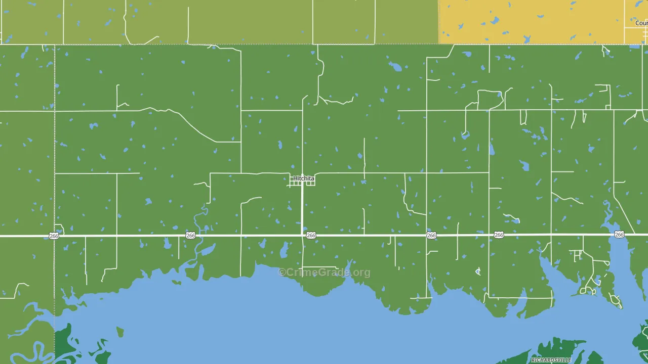 Hitchita, OK Map of Assault Rates