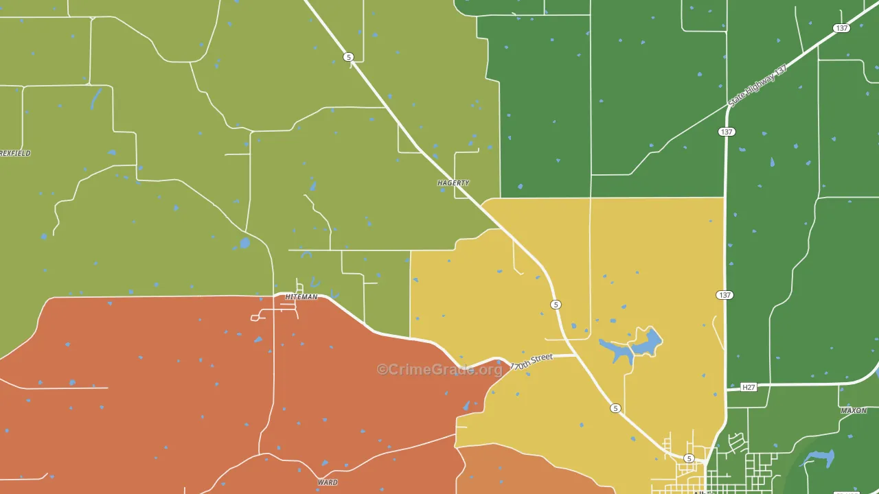 Hiteman, IA Map of Assault Rates