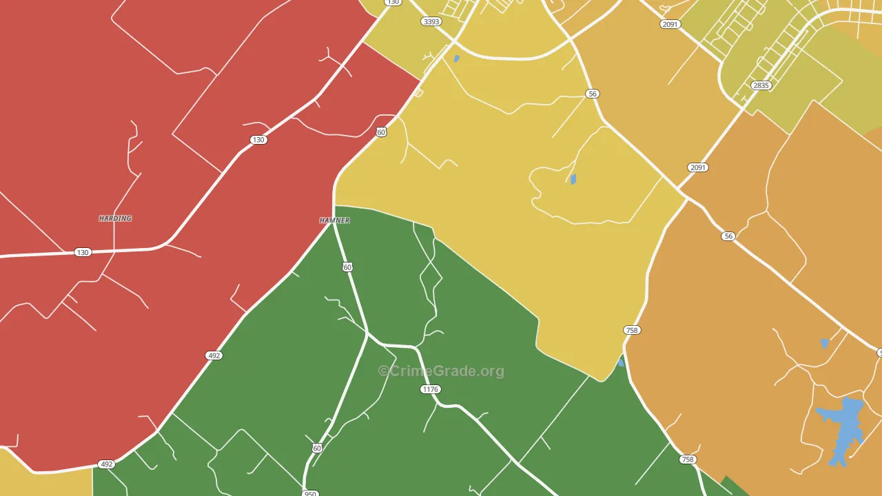 Hitesville, KY Map of Assault Rates