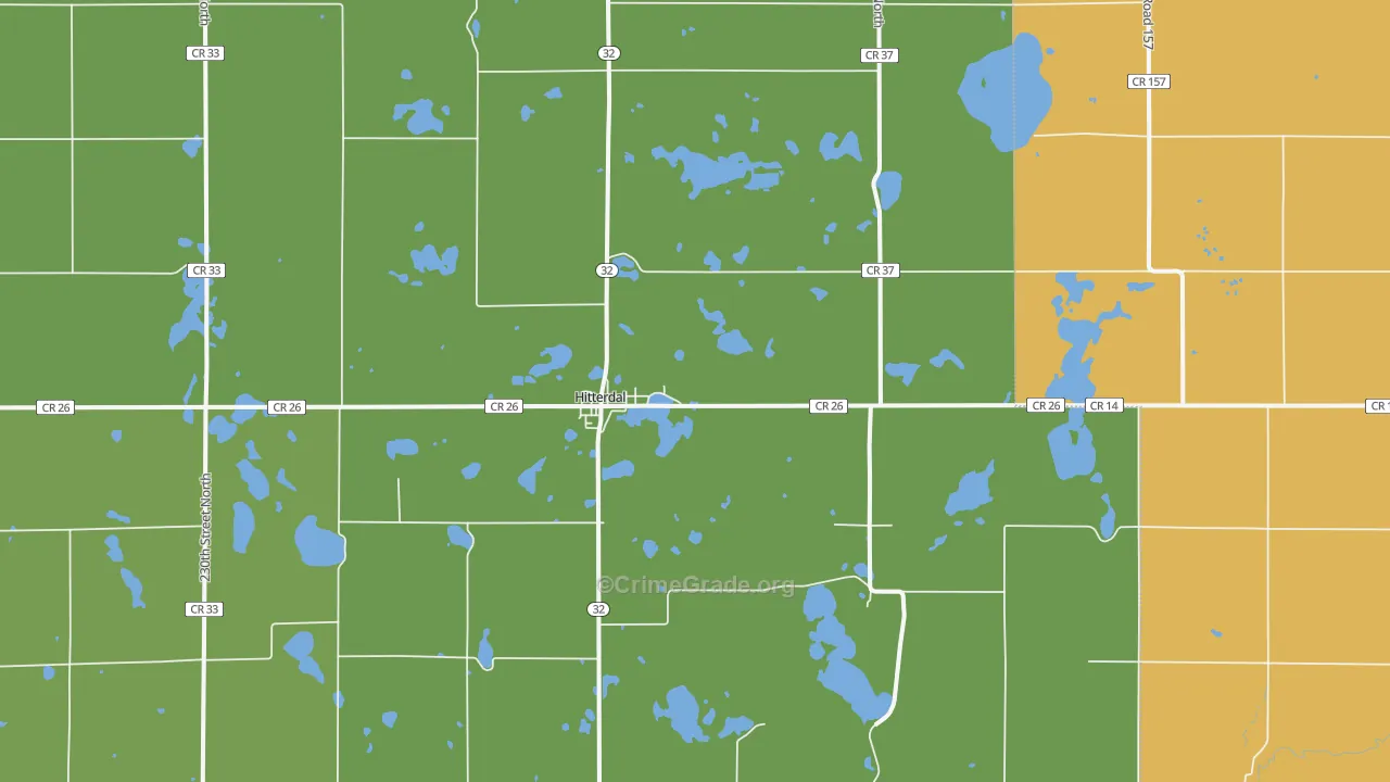 Hitterdal, MN Map of Assault Rates
