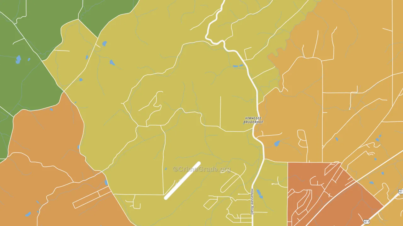 Hiwassee College, TN Map of Assault Rates