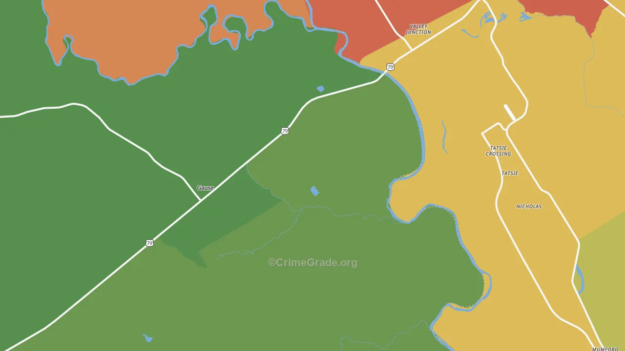 Hix, TX Map of Assault Rates