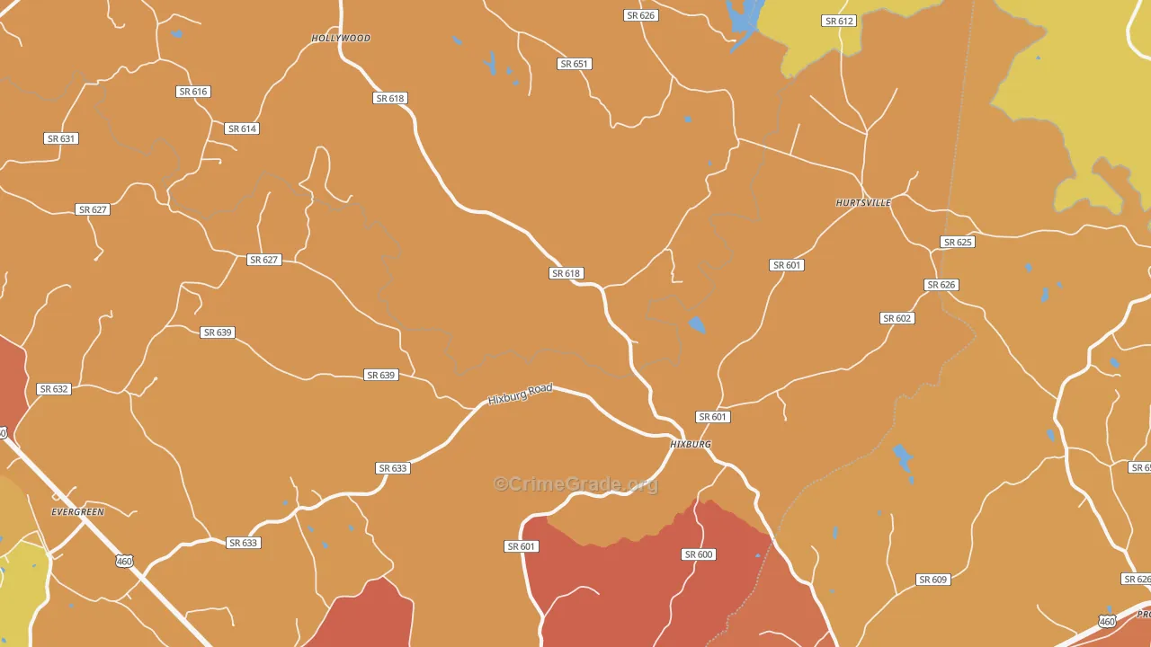 Hixburg, VA Map of Assault Rates