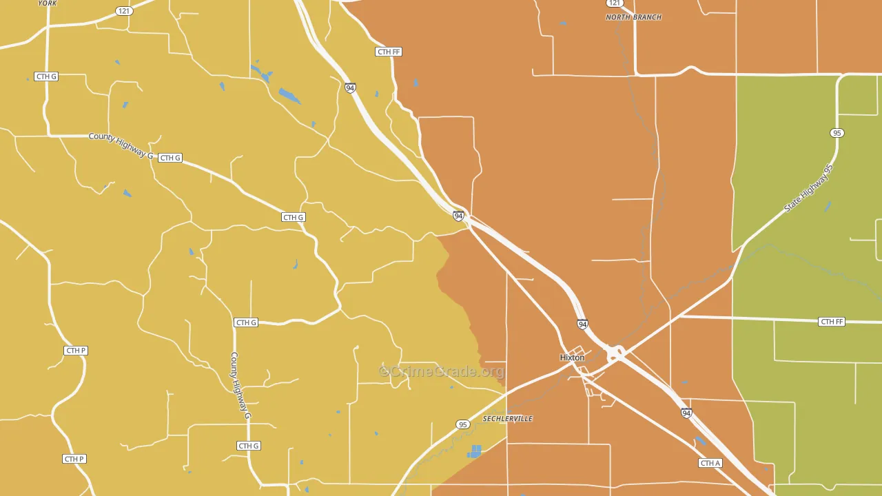 Hixton, WI Map of Assault Rates
