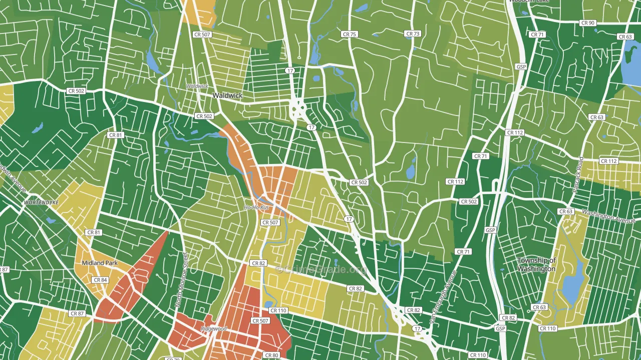 Ho-Ho-Kus, NJ Map of Assault Rates