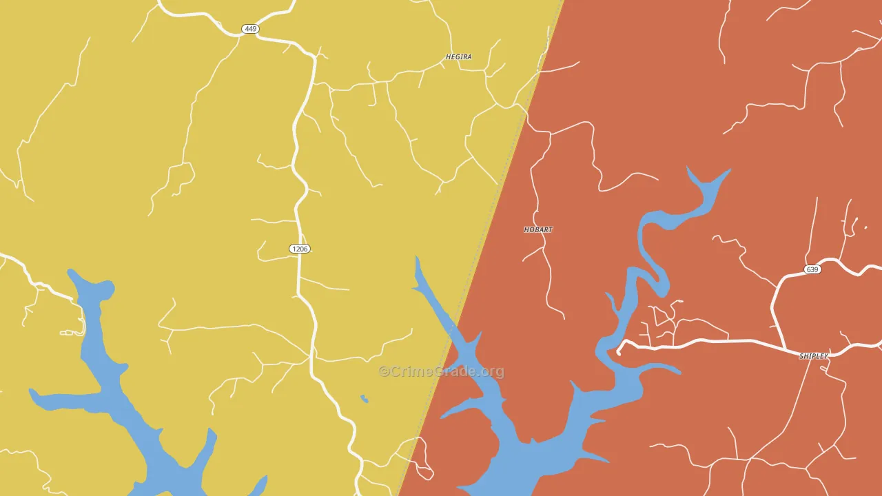 Hobart, KY Map of Assault Rates
