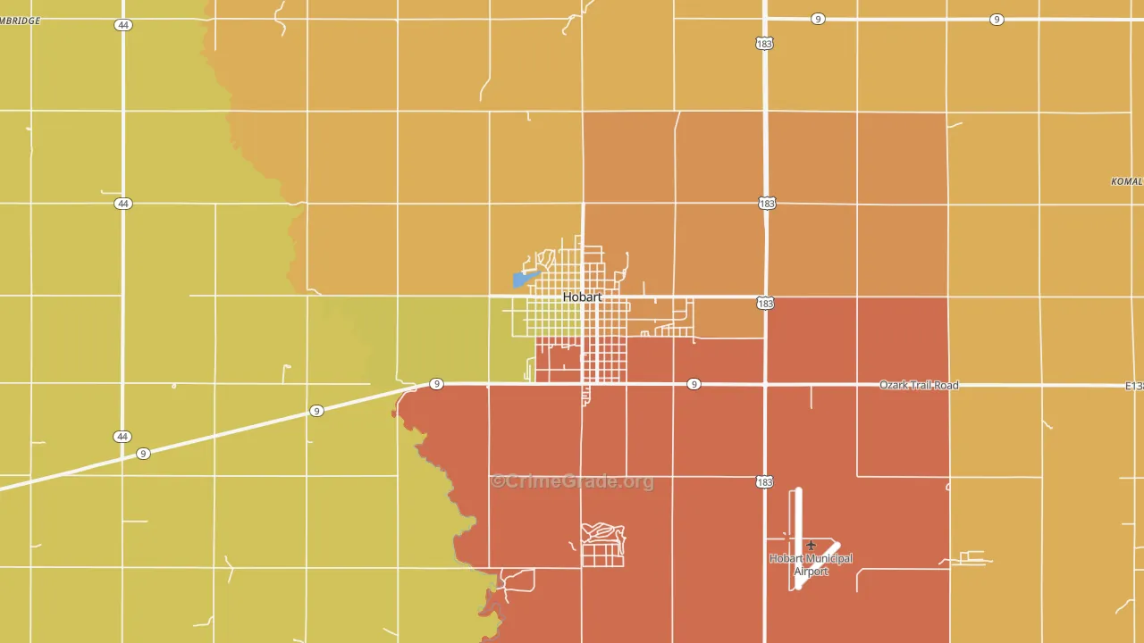 Hobart, OK Map of Assault Rates