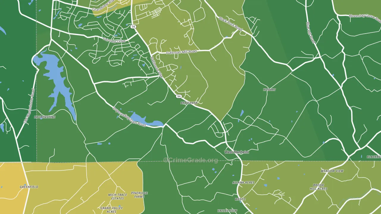 Hobart, PA Map of Assault Rates