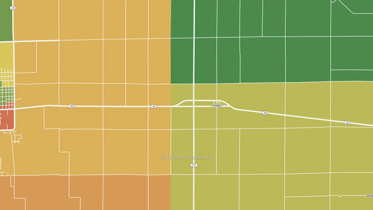 Hobbs, IN Map of Assault Rates