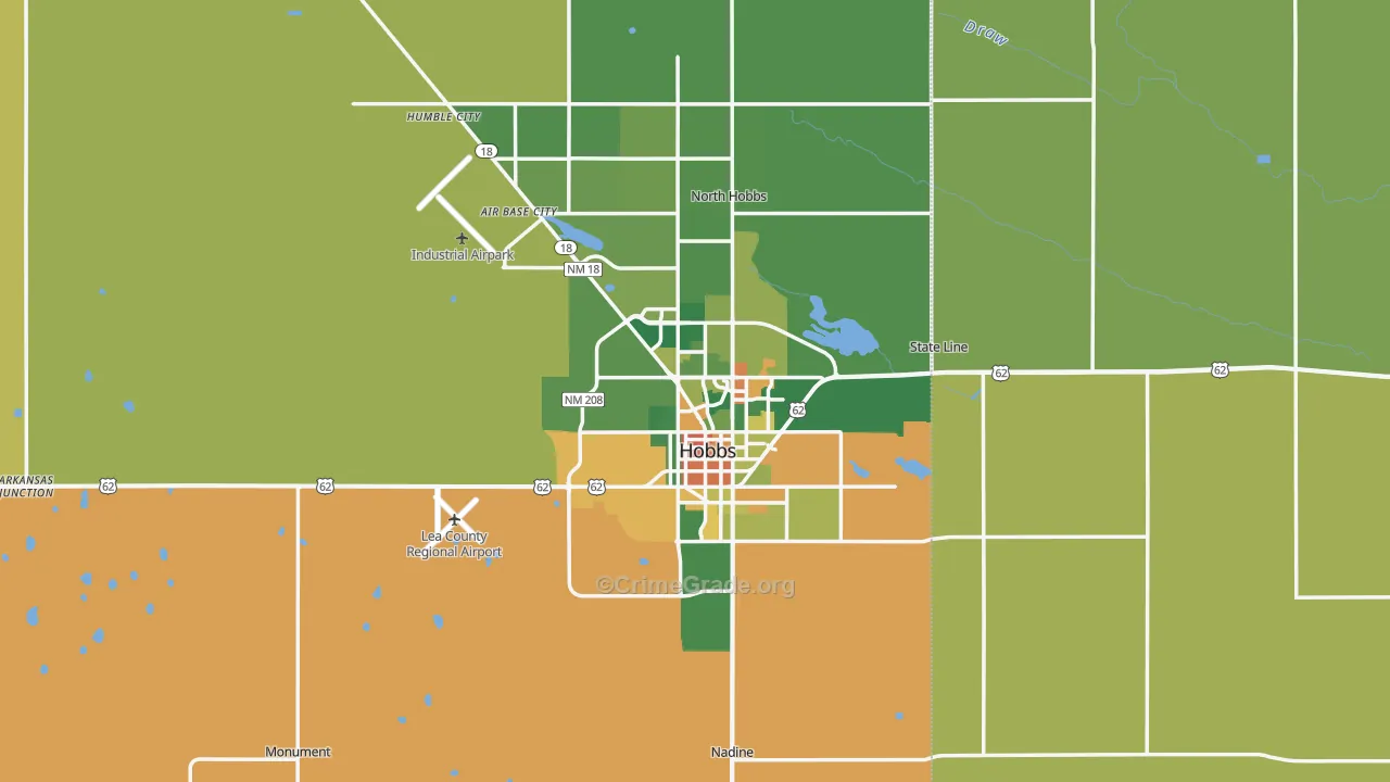 Hobbs, NM Map of Assault Rates