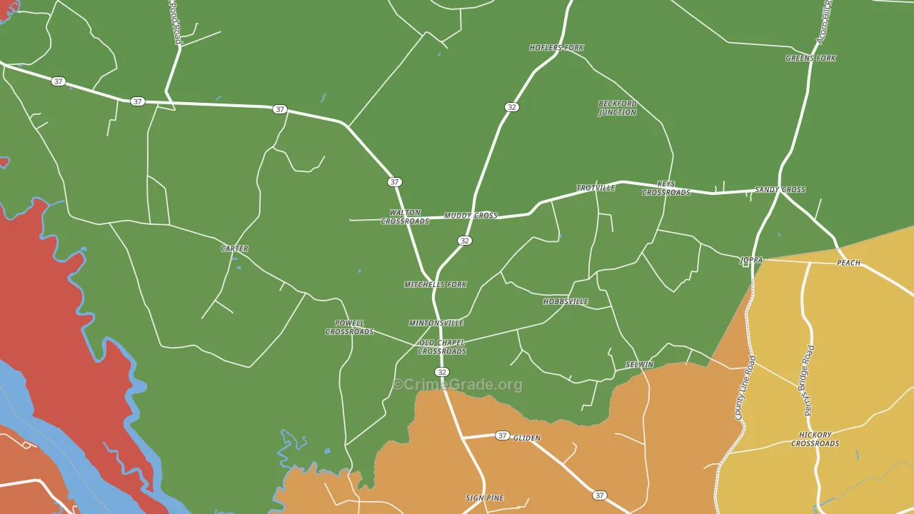 Hobbsville, NC Map of Assault Rates