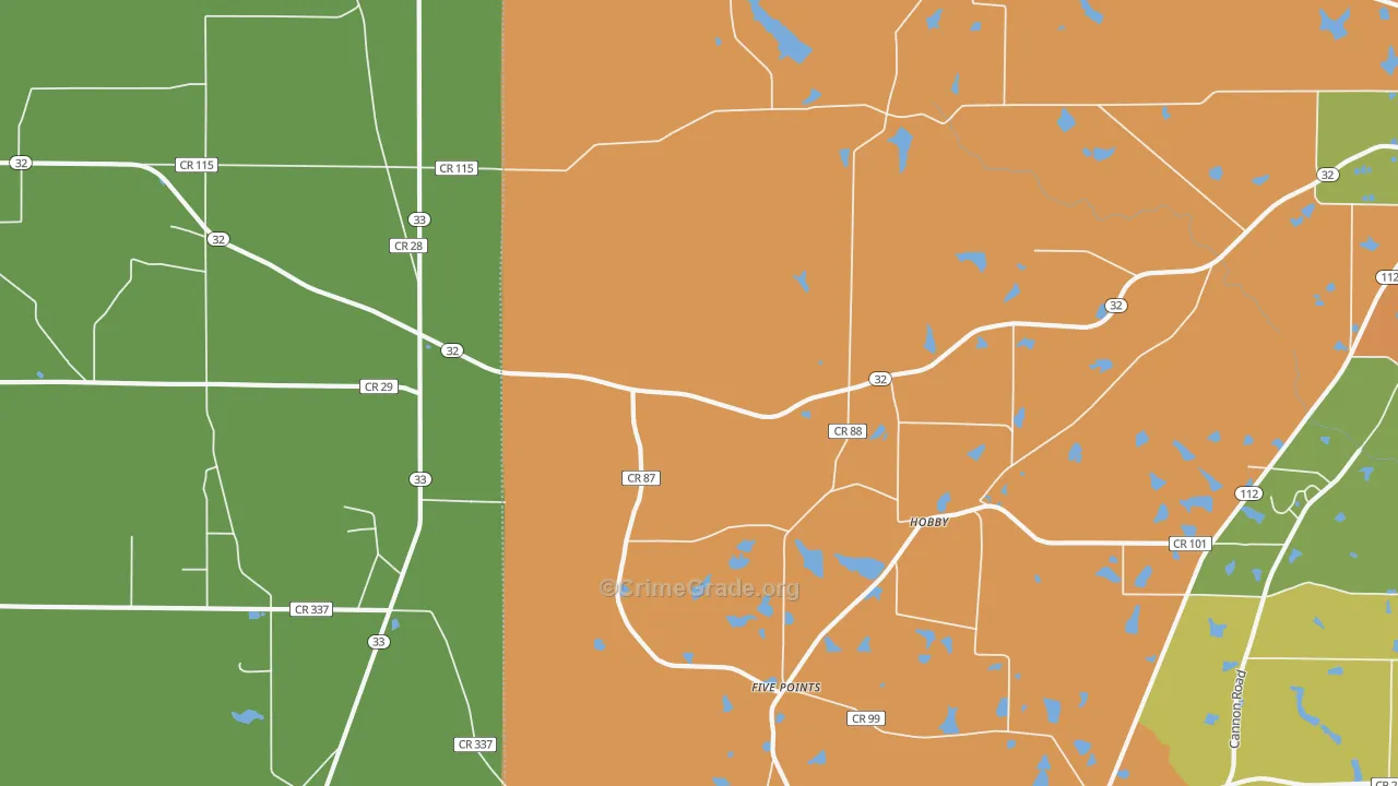 Hobby, GA Map of Assault Rates