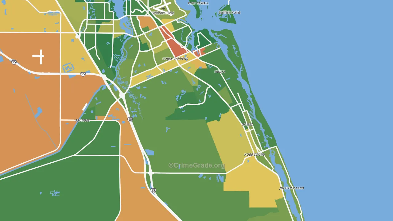 Hobe Sound, FL Map of Assault Rates