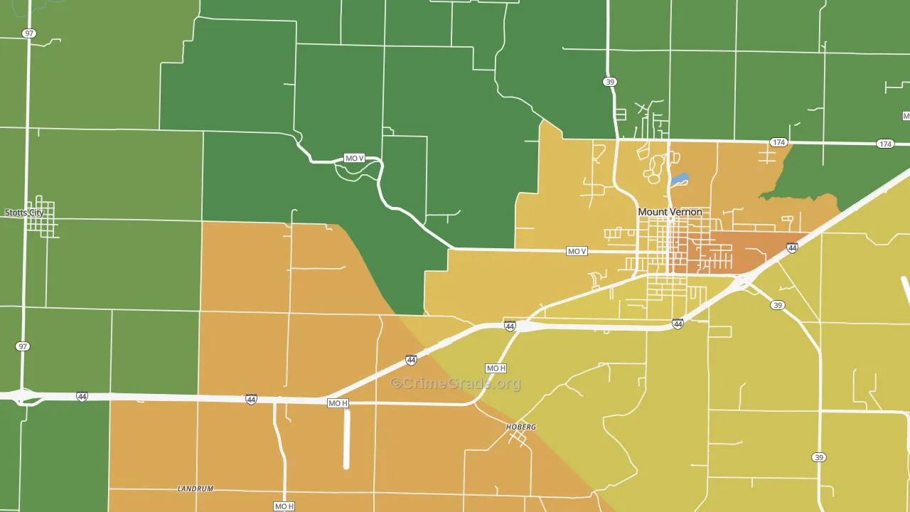Hoberg, MO Map of Assault Rates