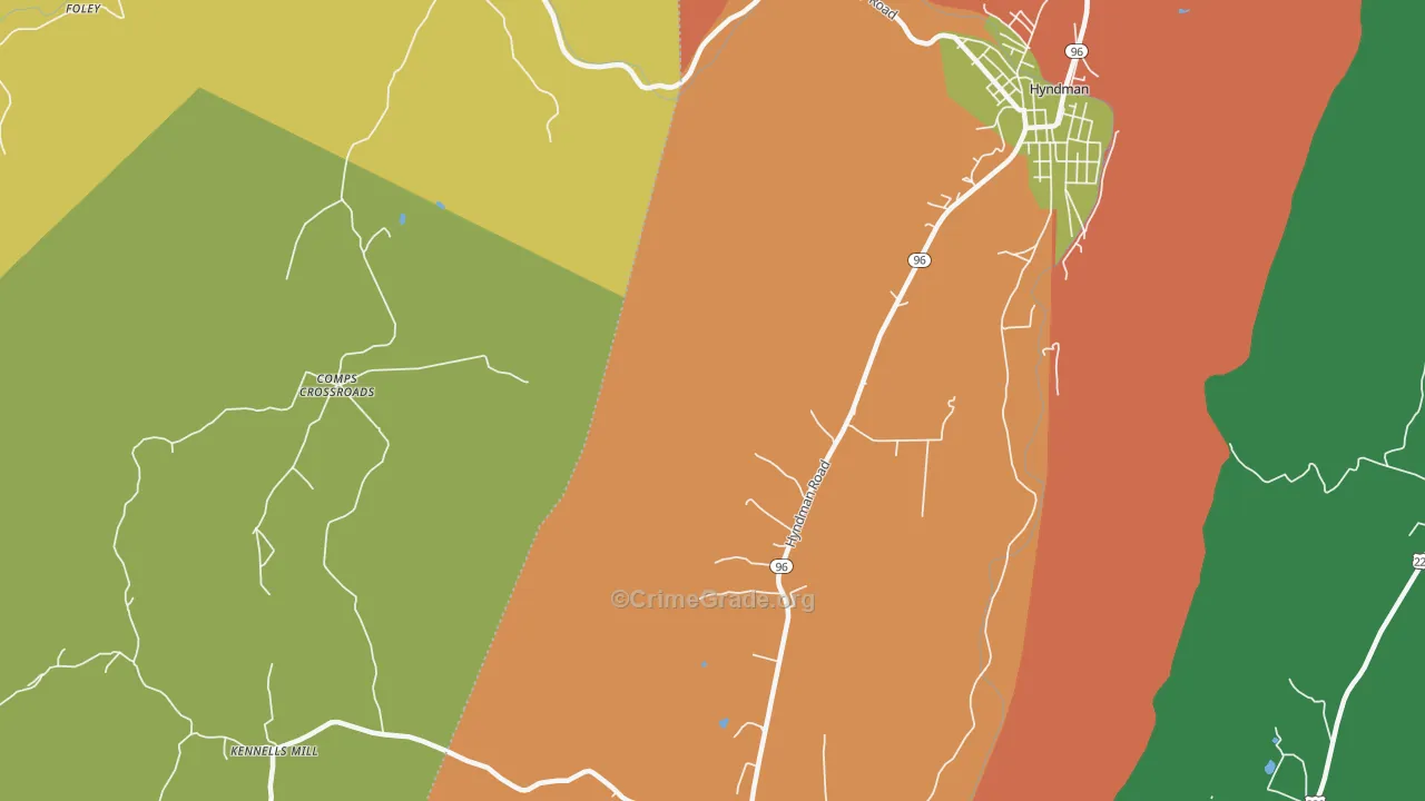 Hoblitzell, PA Map of Assault Rates