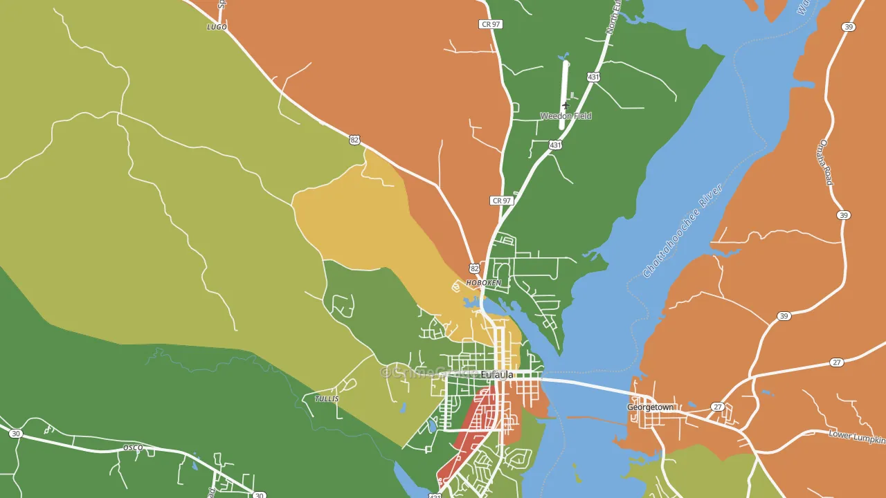 Hoboken, AL Map of Assault Rates