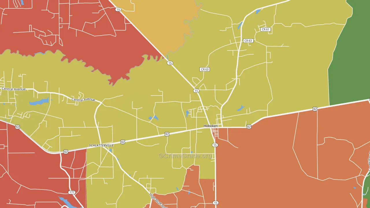 Hoboken, GA Map of Assault Rates