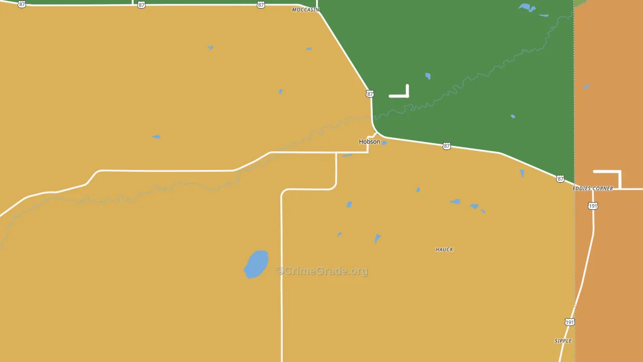 Hobson, MT Map of Assault Rates