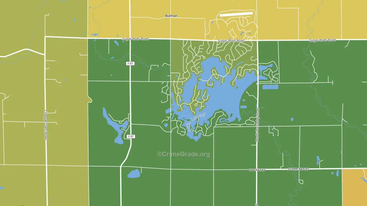 Hockaday, MI Map of Assault Rates