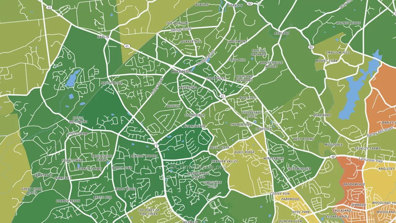 Hockessin, DE Map of Assault Rates
