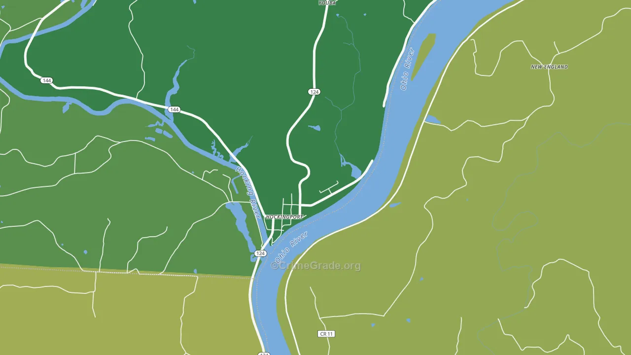 Hockingport, OH Map of Assault Rates