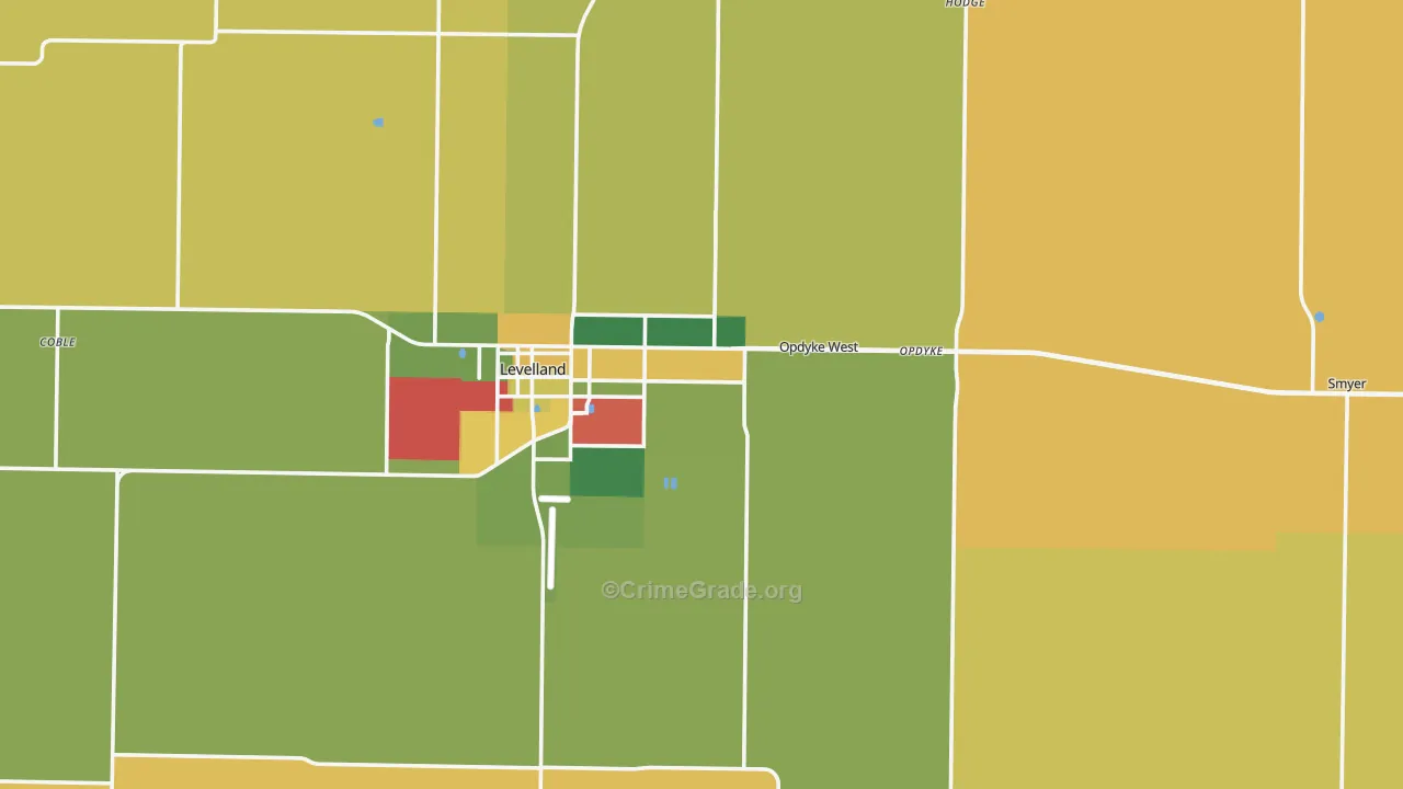 Hockley County, TX Map of Assault Rates