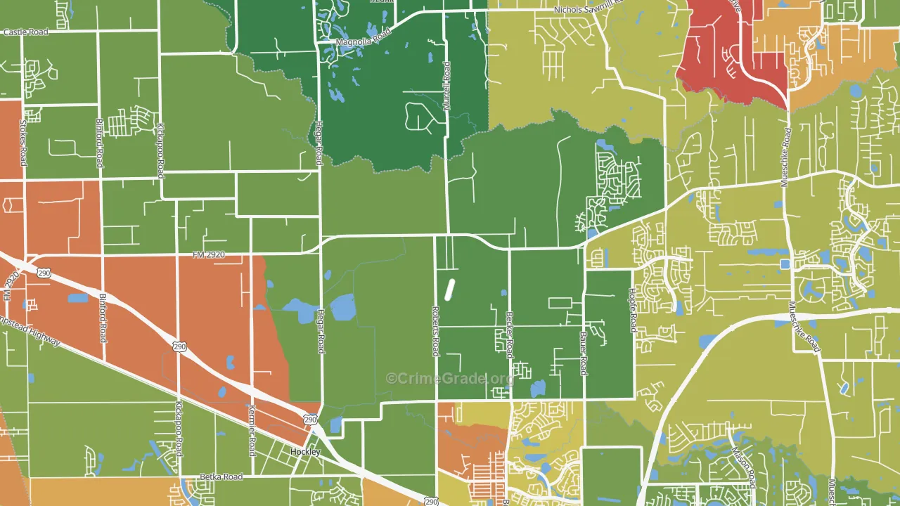 Hockley, TX Map of Assault Rates