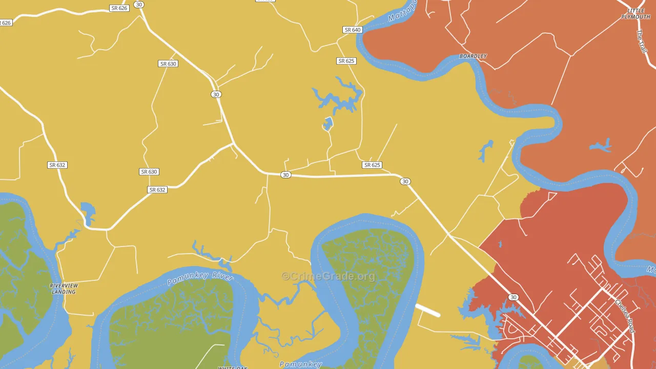 Hockley, VA Map of Assault Rates