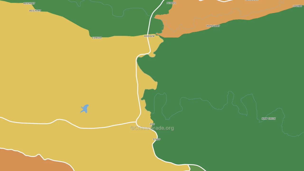 Hodgen, OK Map of Assault Rates