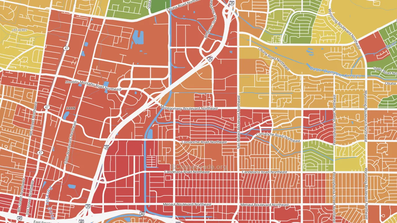 Hodgin, Albuquerque, NM Map of Assault Rates