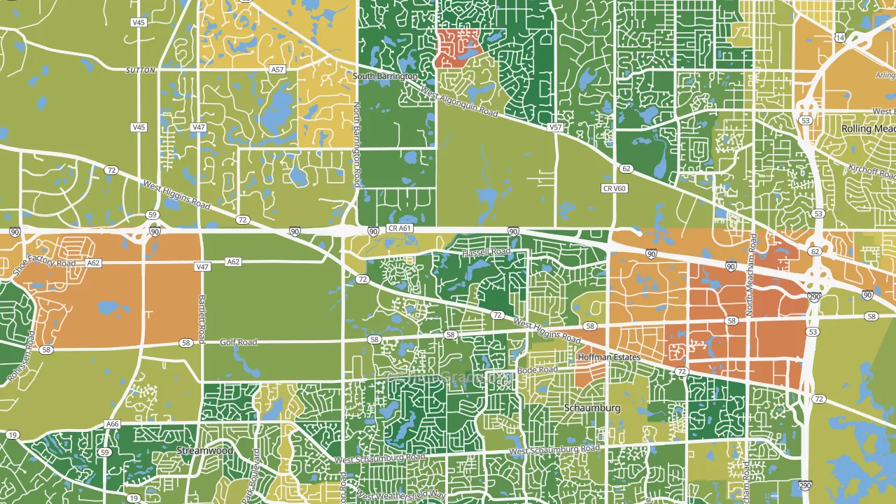 Hoffman Estates, IL Map of Assault Rates