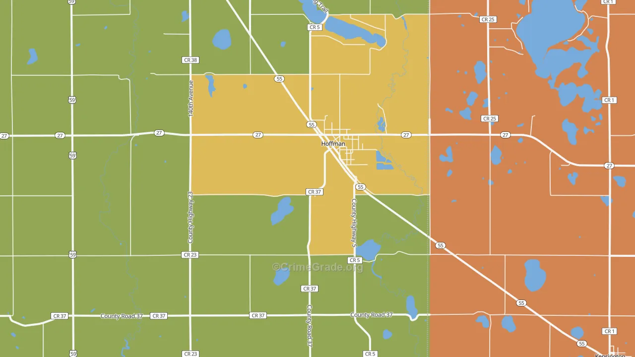 Hoffman, MN Map of Assault Rates