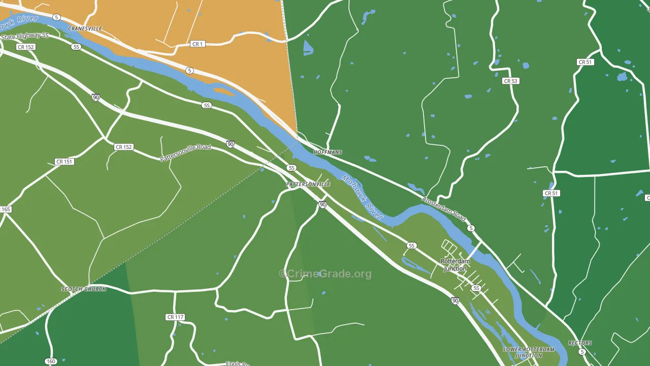 Hoffmans, NY Map of Assault Rates