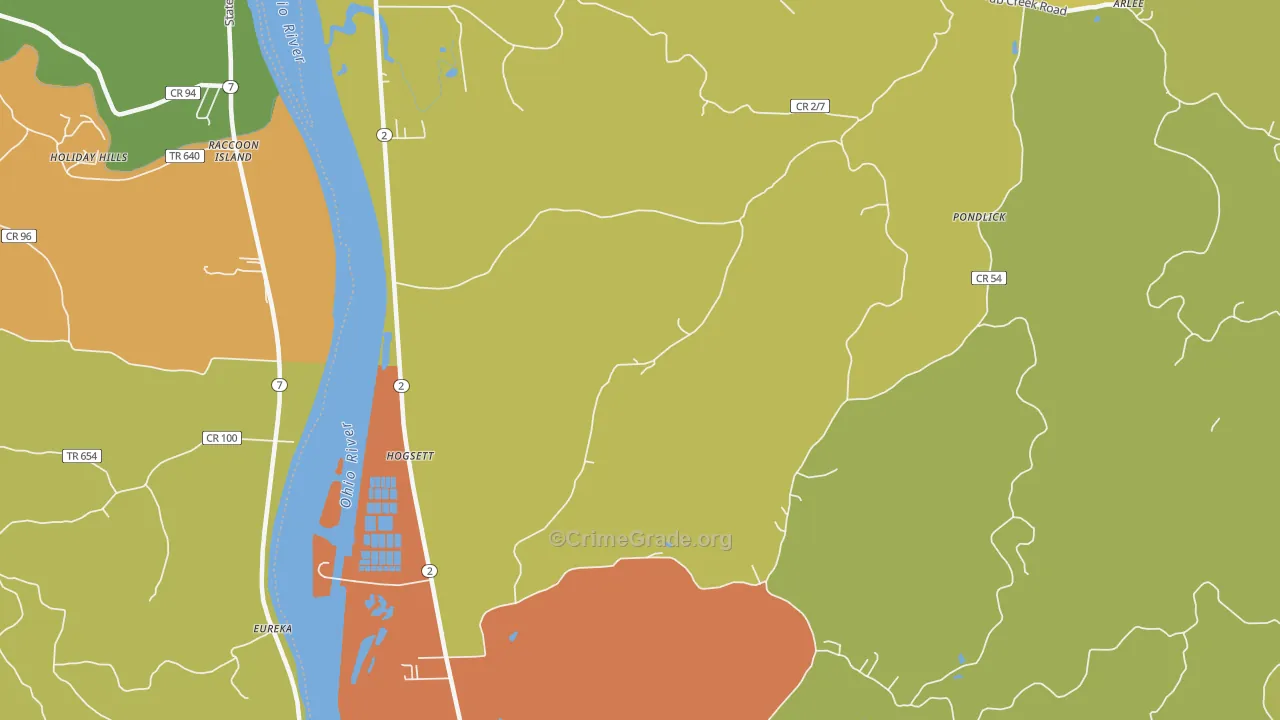 Hogsett, WV Map of Assault Rates