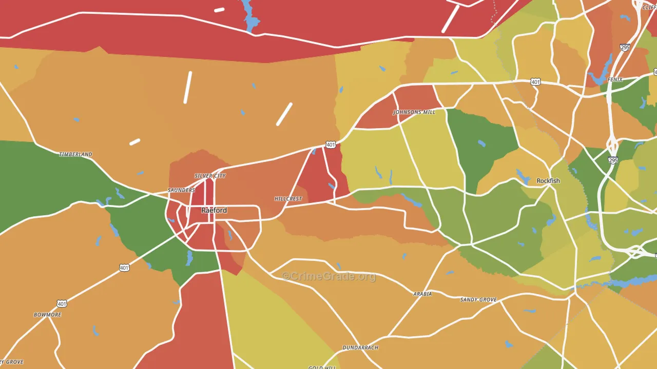 Hoke County, NC Map of Assault Rates