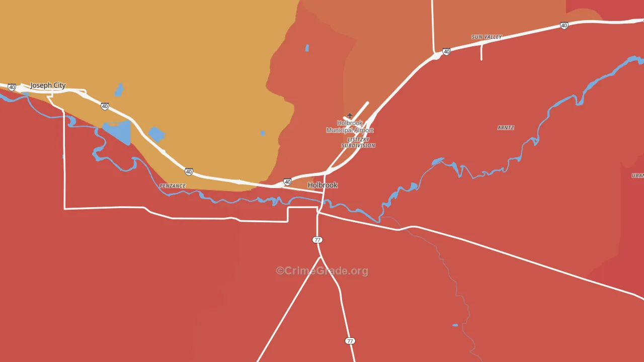 Holbrook, AZ Map of Assault Rates