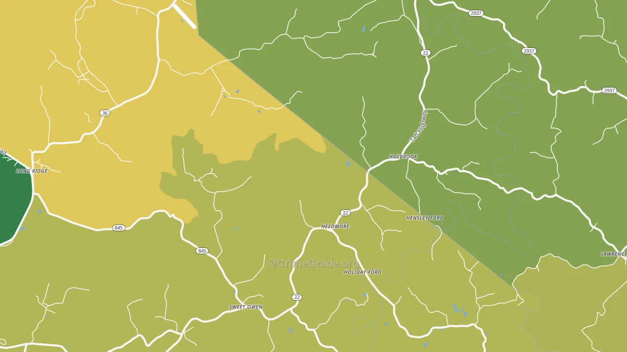 Holbrook, KY Map of Assault Rates