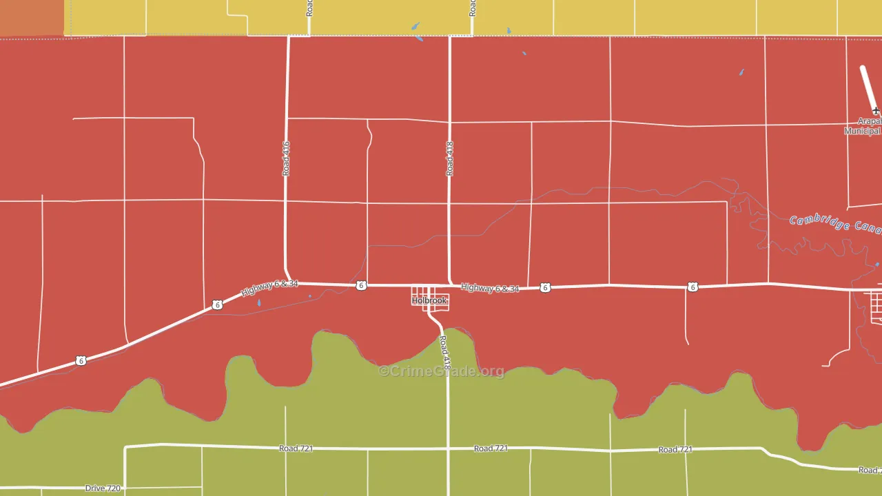 Holbrook, NE Map of Assault Rates