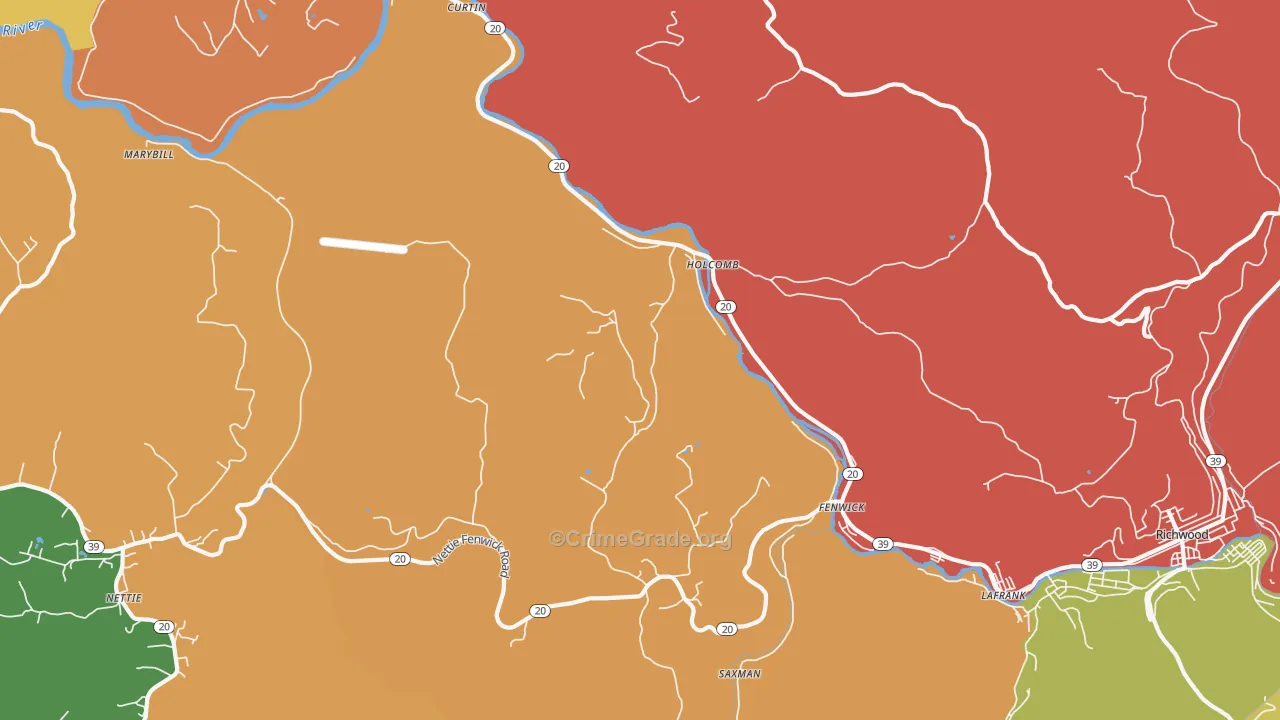 Holcomb, WV Map of Assault Rates