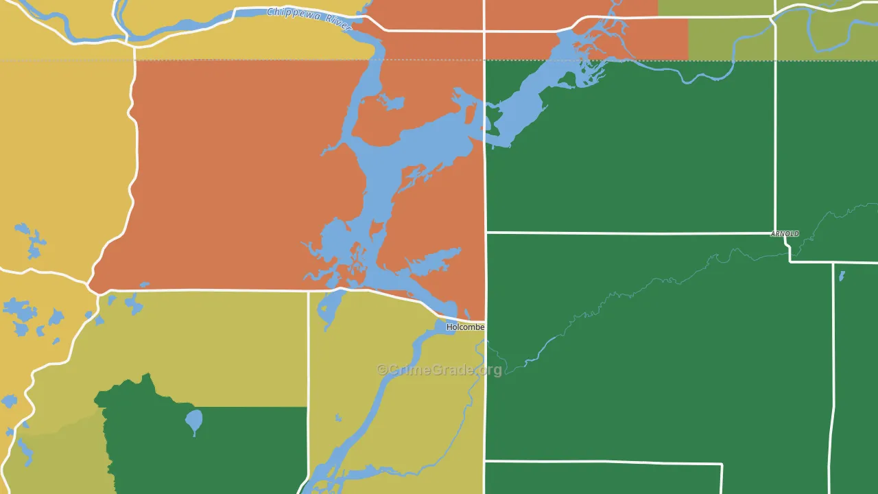 Holcombe, WI Map of Assault Rates