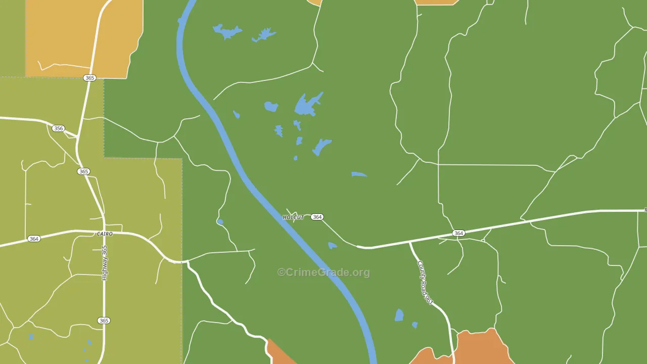 Holcut, MS Map of Assault Rates